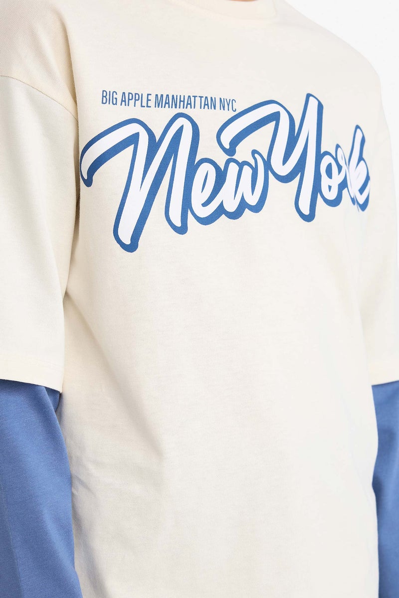 ديفاكتو تيشيرت اولادي كم طويل اوفر سايز - Image 4